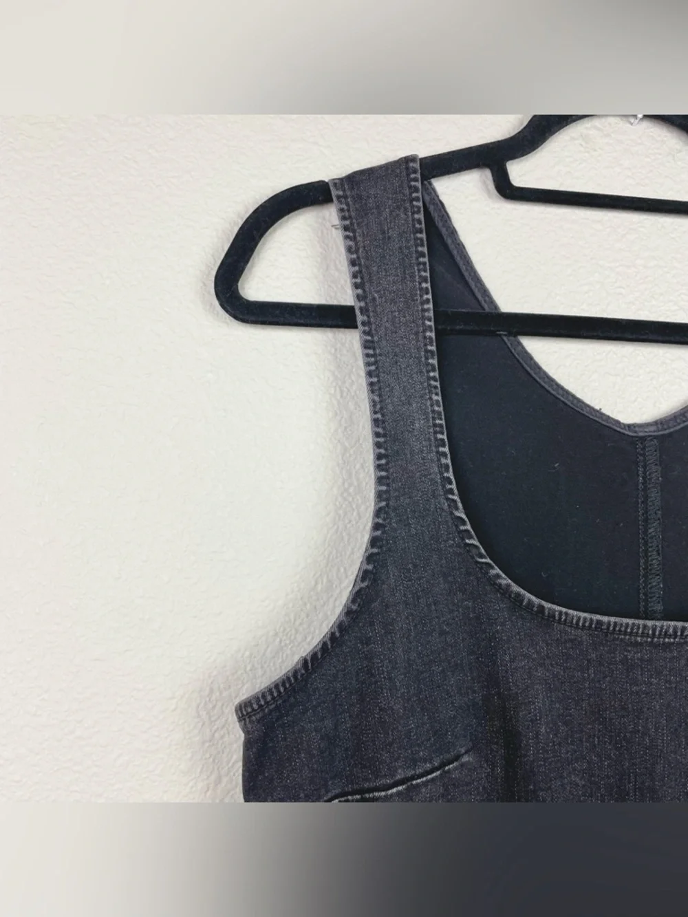 Free People Women's Large Scarlett Black Denim Jumpsuit One Piece Sleeveless - Picture 7 of 16